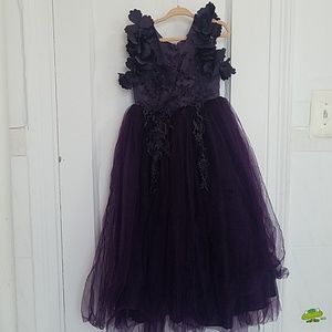 NWT Little Girls Purple Gown in Sz4